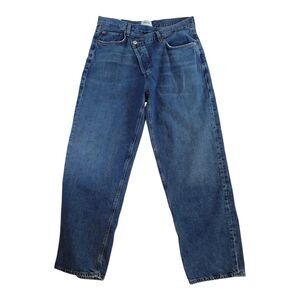 AGOLDE Criss Cross Straight Leg Jeans in Control Medium Blue Wash Size 30